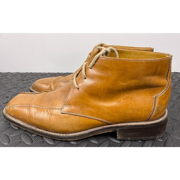 Pantanetti Vero Cuoio Brown Leather Ankle Boots Men's Size 42 Made in Italy - Picture 1 of 10